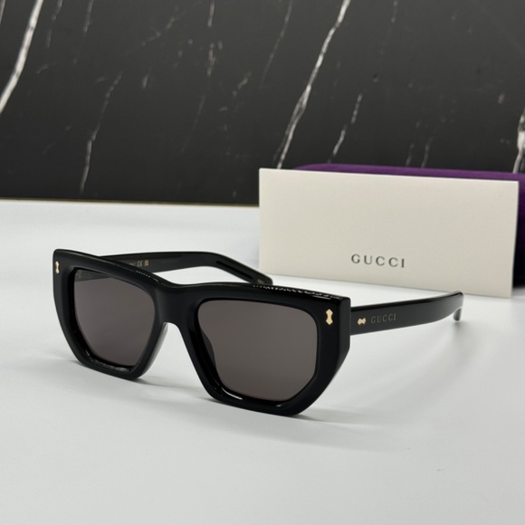 NEW GG1520S 001 GUCCI BLACK GREY GEOMETRIC WOMEN GUCCI SUNGLASSES - Picture 2 of 13